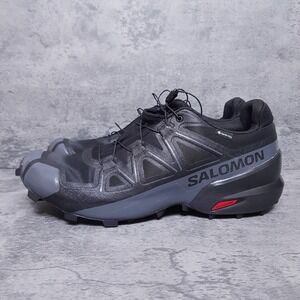 SALOMON Speedcross 5 GTX Gore-Tex Trail Running Shoes‎ Mens 12.5 Black Red Nby